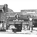 Bridgman Theater and Knack's Drug Store in the 1940's.