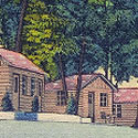 By the 1950s, cabins and motels like this lined Route 12