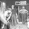 Blacksmith shop, early 1900's with Robert A. Fielder, Sr. on the left.