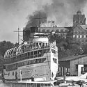 Steamers arrive below the Whitcomb